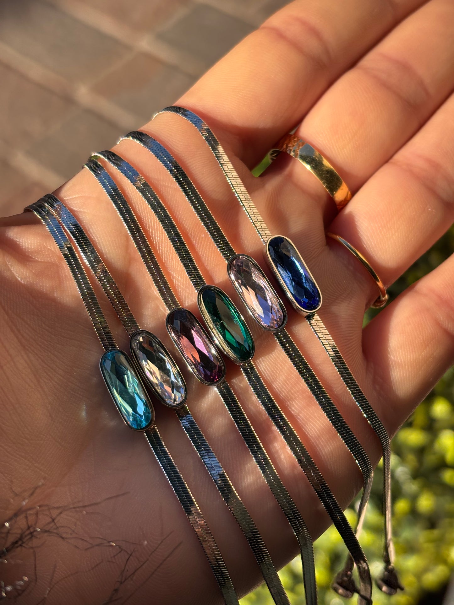 Bracciale Piattina Silver con Pietra