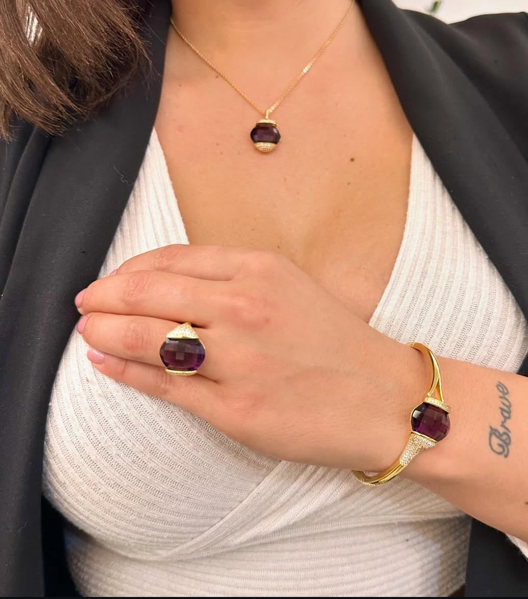 Collana Placcata Oro Giallo con Cristallo BGR116DV