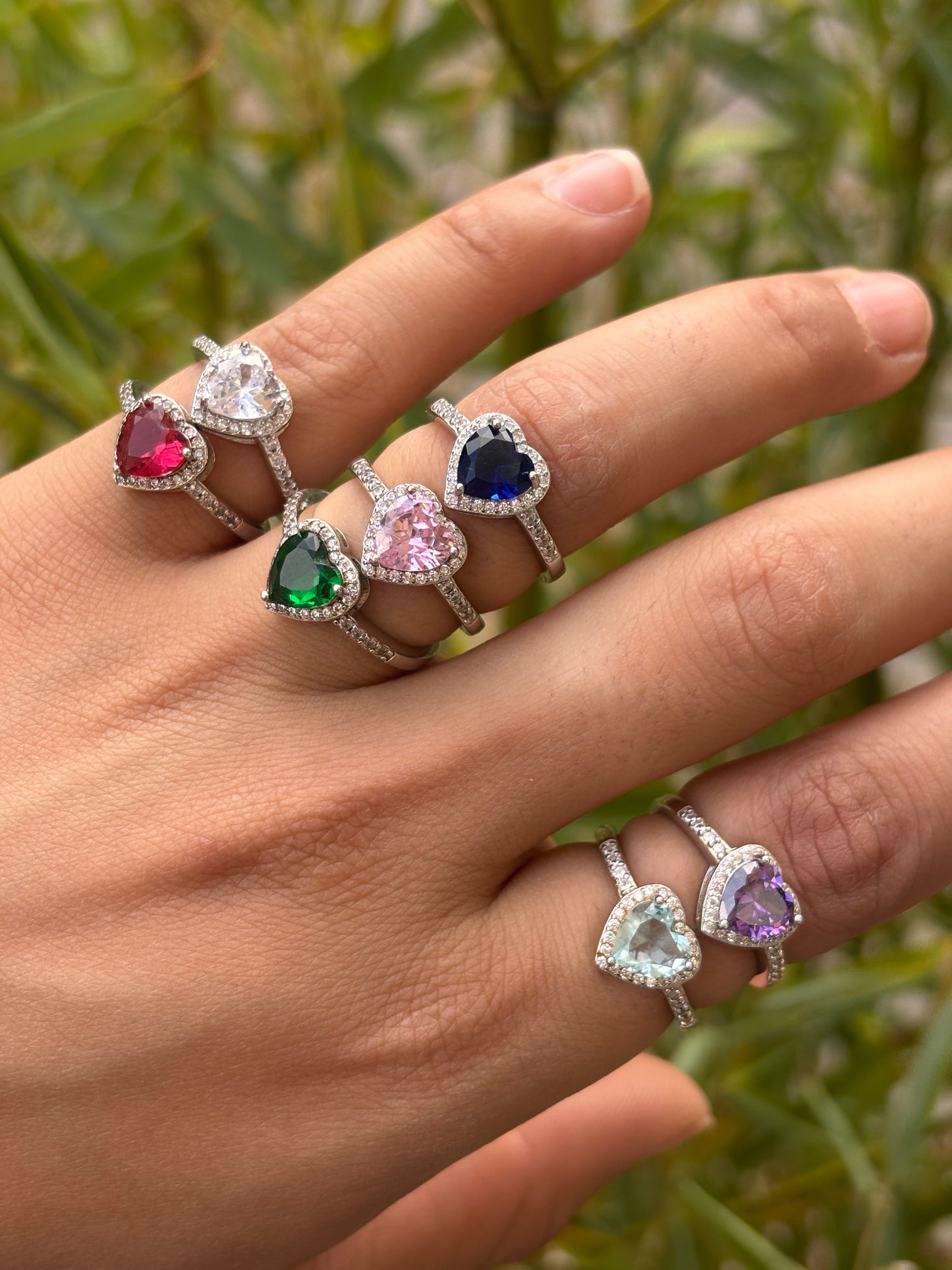 Anello cuore colorato