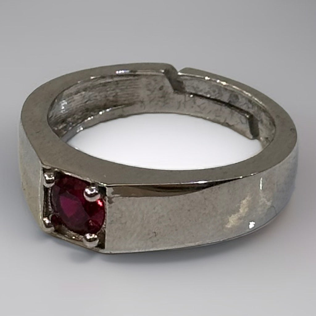 Anello Uomo Zircone Rosso