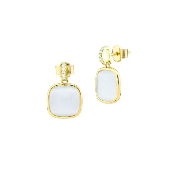 Orecchini placcati oro giallo con cristallo white e zirconi XOR727DW
