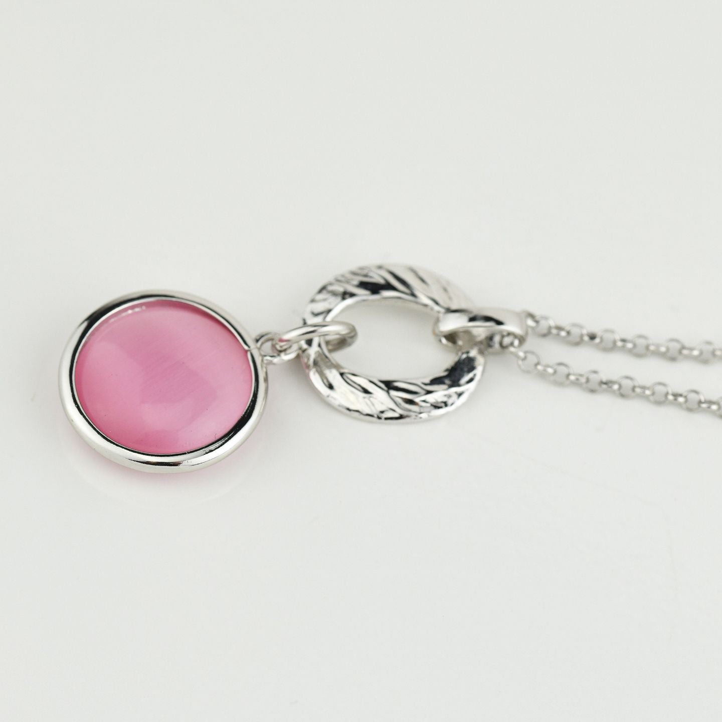 Collana con cristallo pendente di colore rosa XGR736R