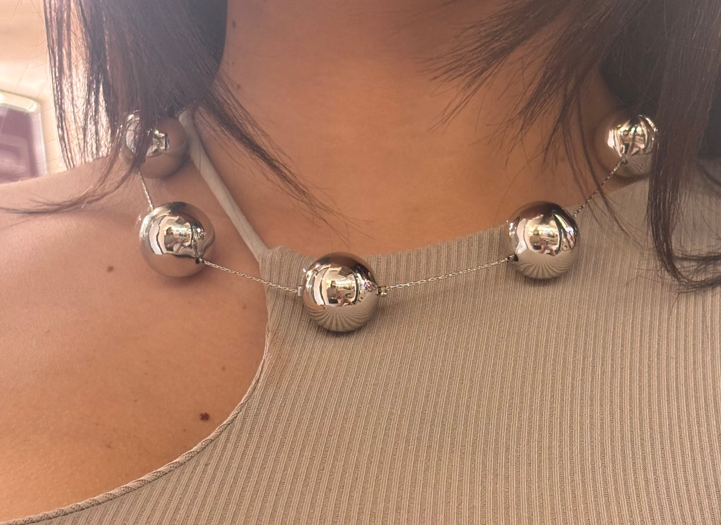 Collana con Palline Acciaio
