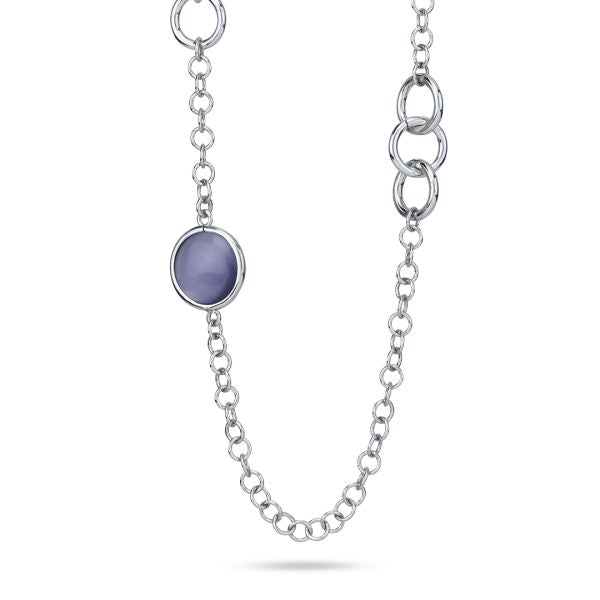 Collana con cristalli viola scuro e moduli circolari XGR739V