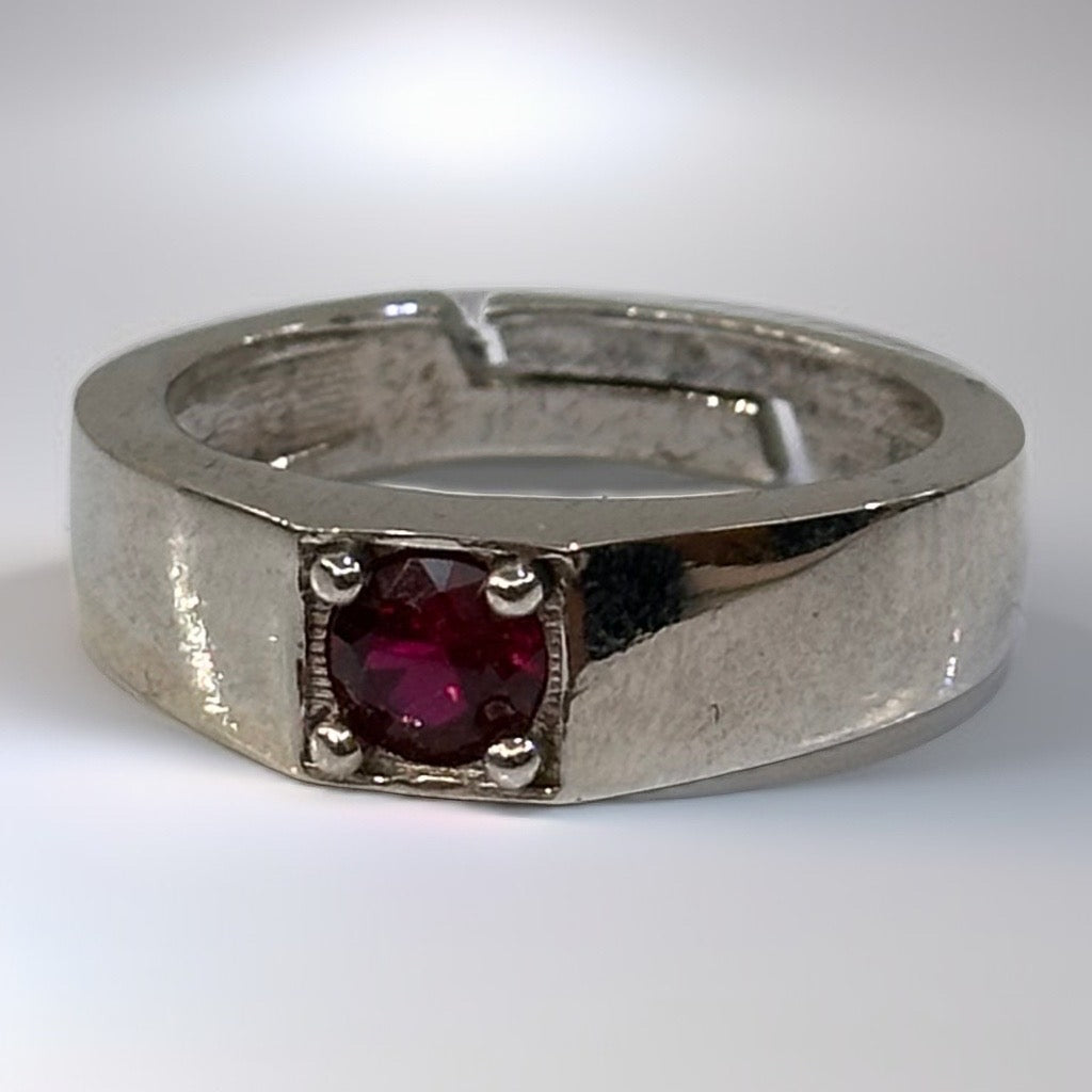 Anello Uomo Zircone Rosso