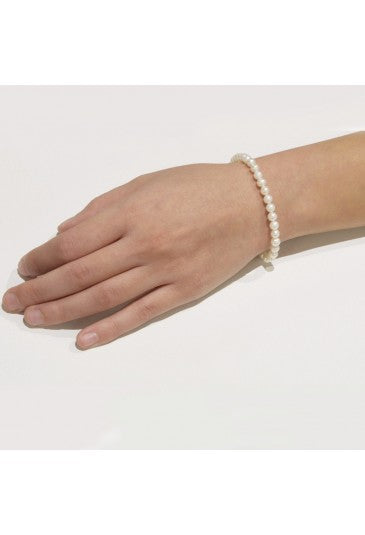 Bracciale Perle Coltivate Freshwater Moschettone Oro Bianco Promesse Gioielli