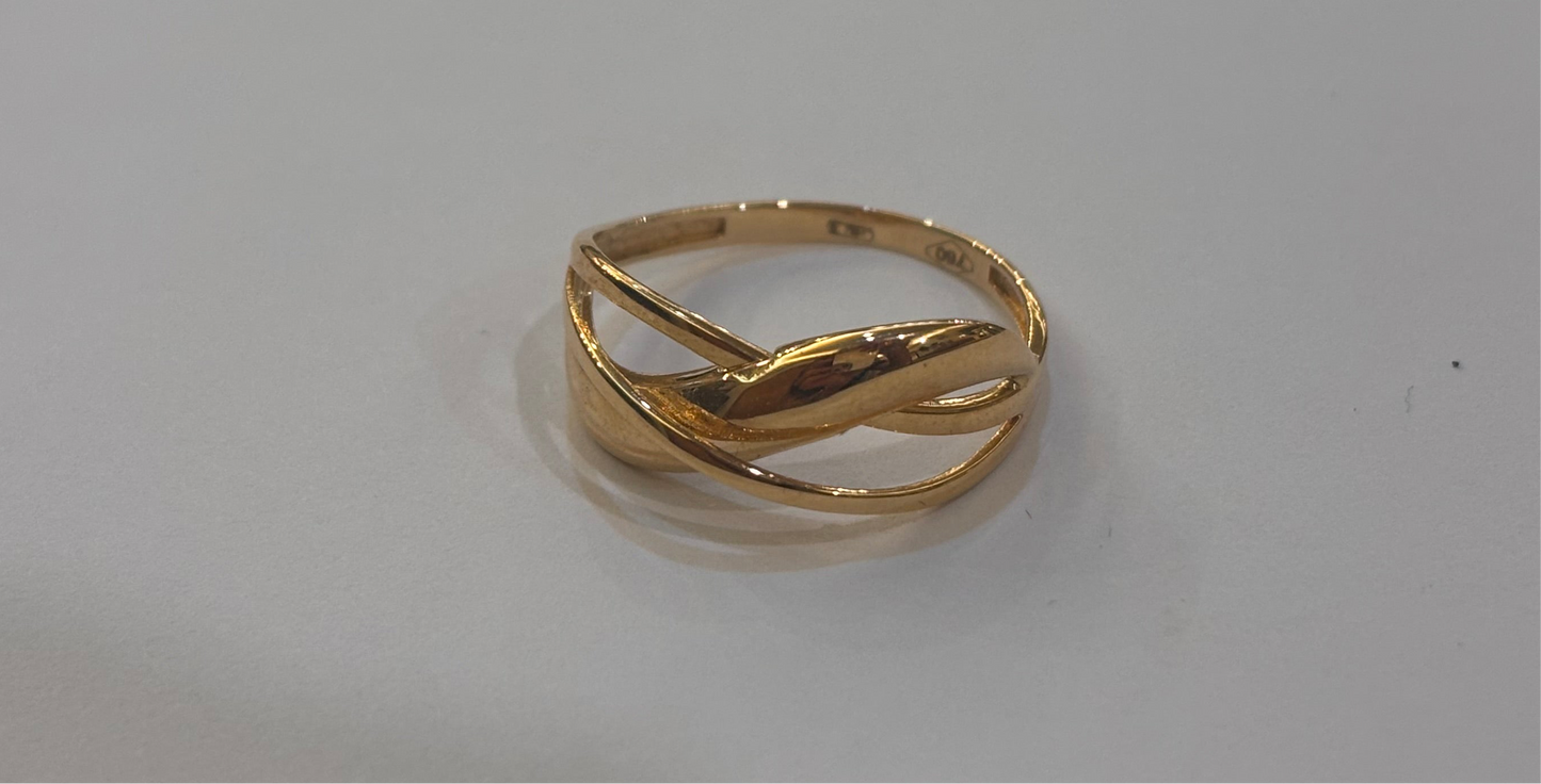 Anello Fascia intrecciata Oro Giallo 18 Carati