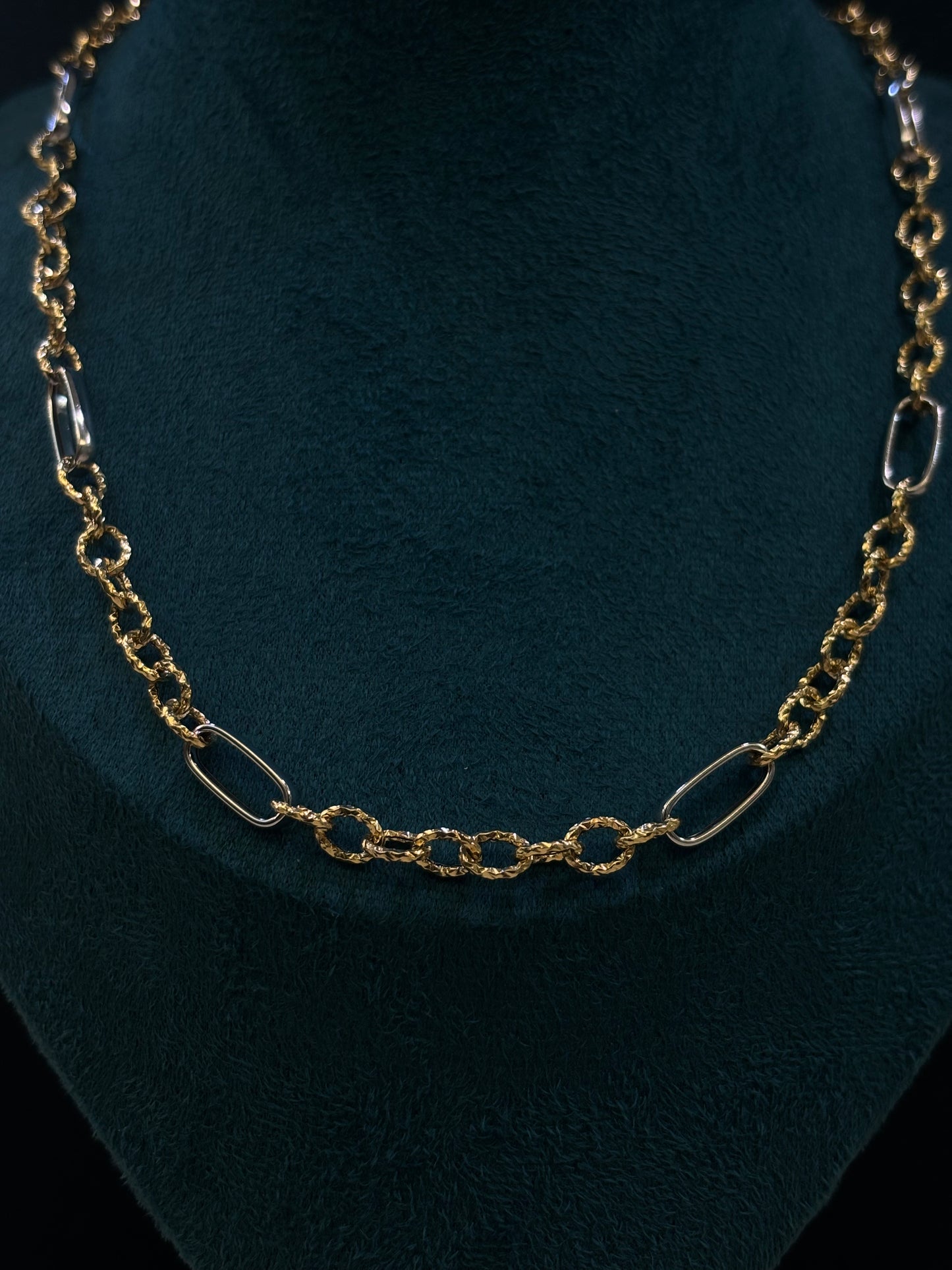Collier Donna Oro Giallo e Bianco 18 Carati