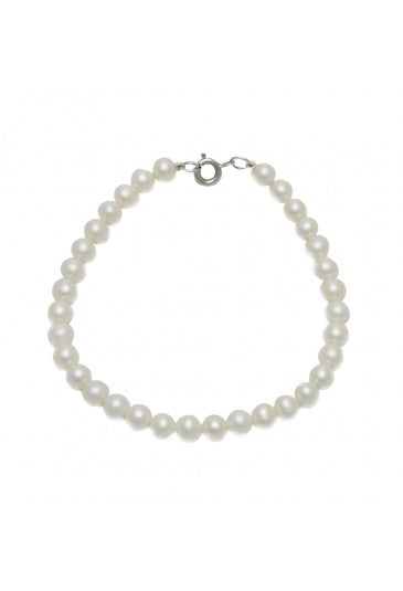 Bracciale Perle Coltivate Freshwater Moschettone Oro Bianco Promesse Gioielli