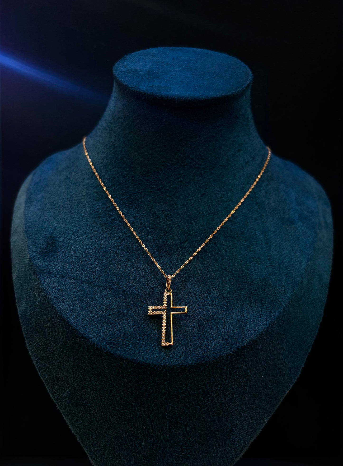 Collana Croce e zirconi Oro 18 Carati