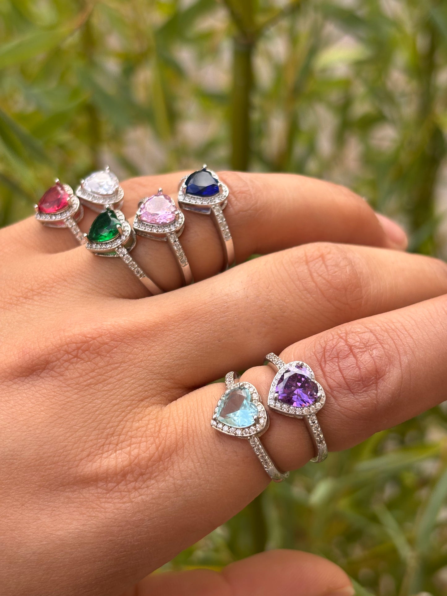 Anello cuore colorato