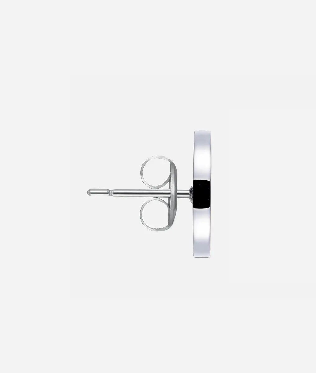 Via Condotti orecchini a bottone in acciaio e madreperla Argento ACJ0024-ST