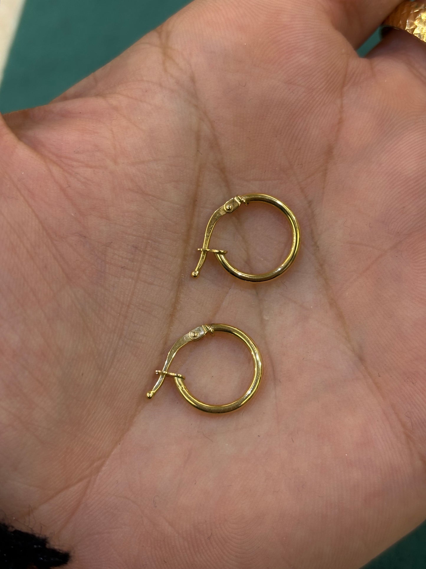 Orecchini Cerchio Lisci Oro Giallo 18 Carati 1 cm