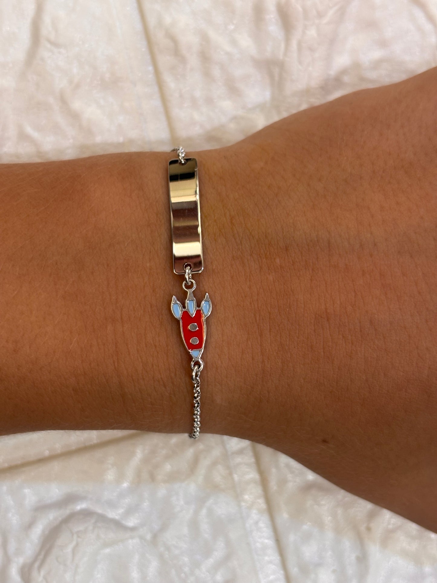 Bracciali Bimbo Argento razzo e aereo