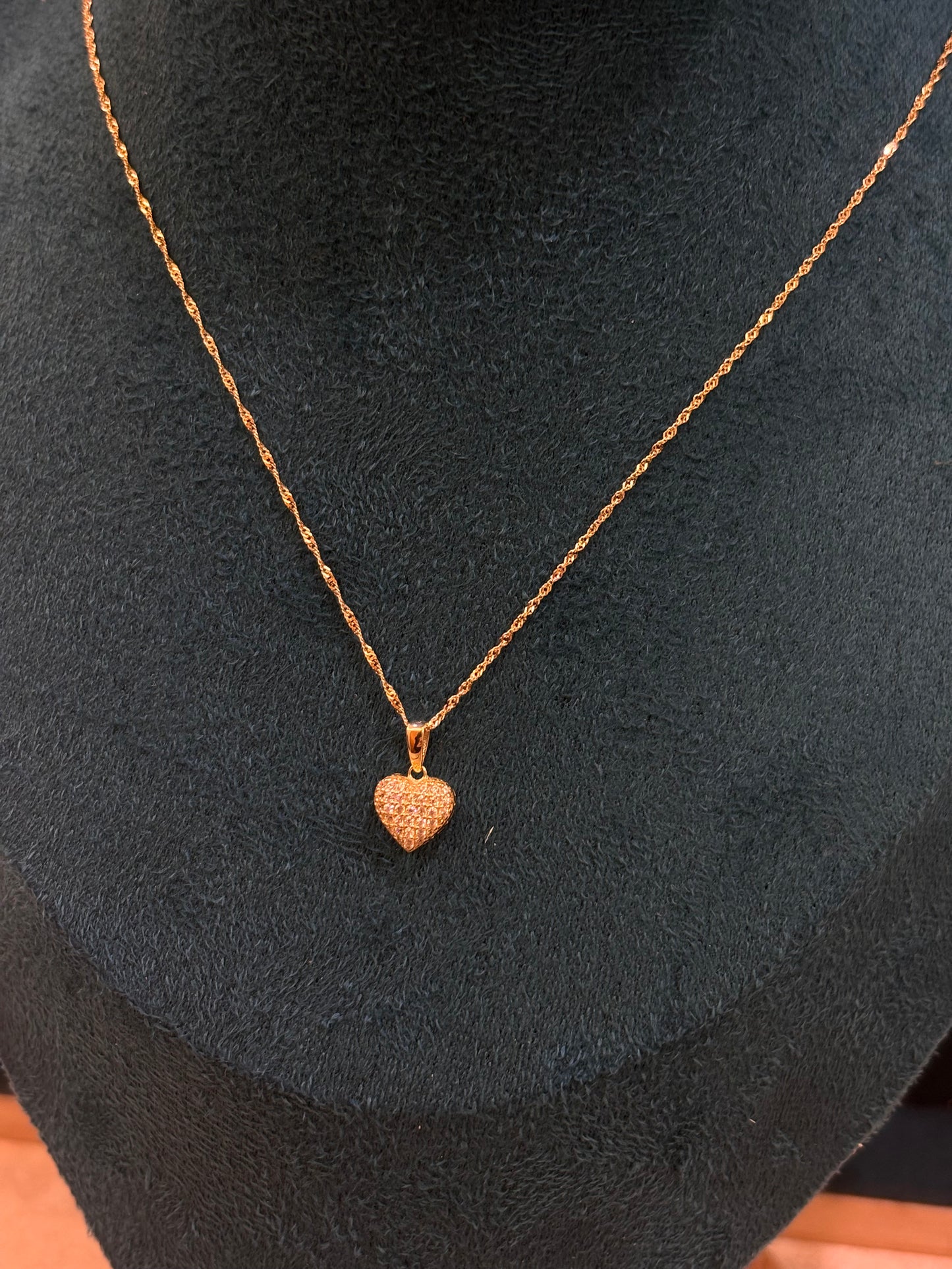 Collana Oro 18 Carati Cuore e Zirconi