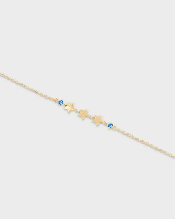 RUE DES MILLE Bracciale 3 stelle e punto luce blu collezione ESSENCE BRZ-M2STEAU