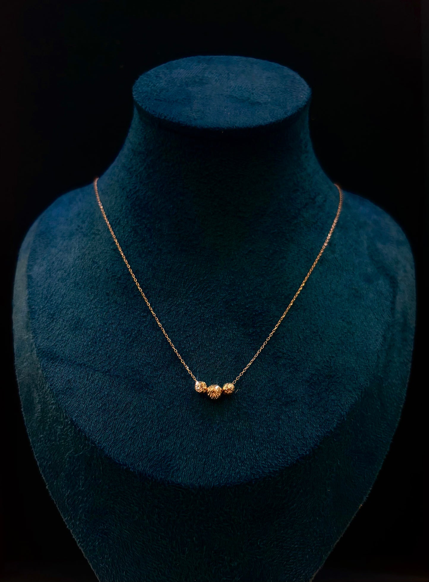 Collana Oro Giallo Oro 18 Carati con palline Diamantate