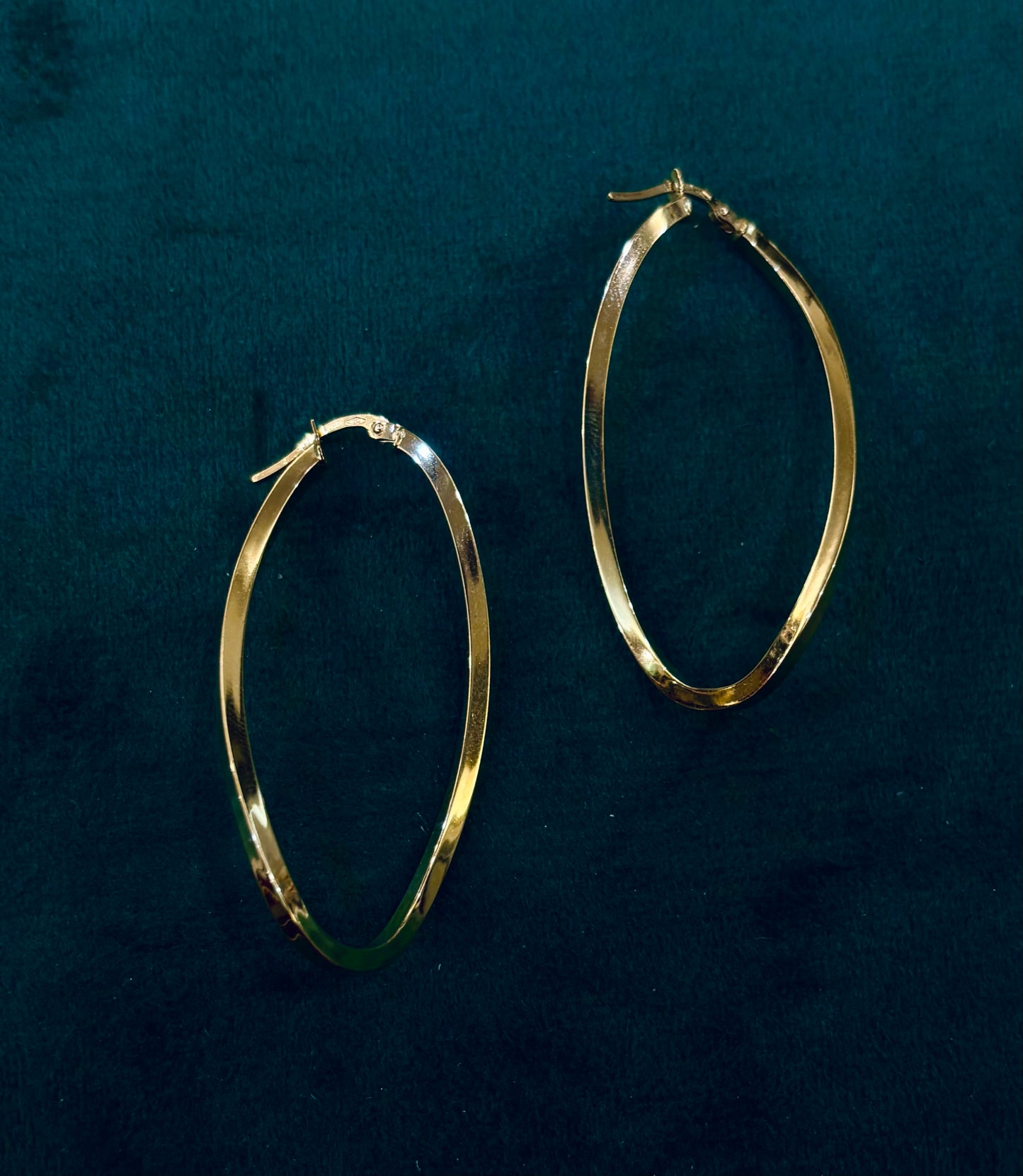 Orecchini Cerchio Ondulati Oro Giallo 18 Carati