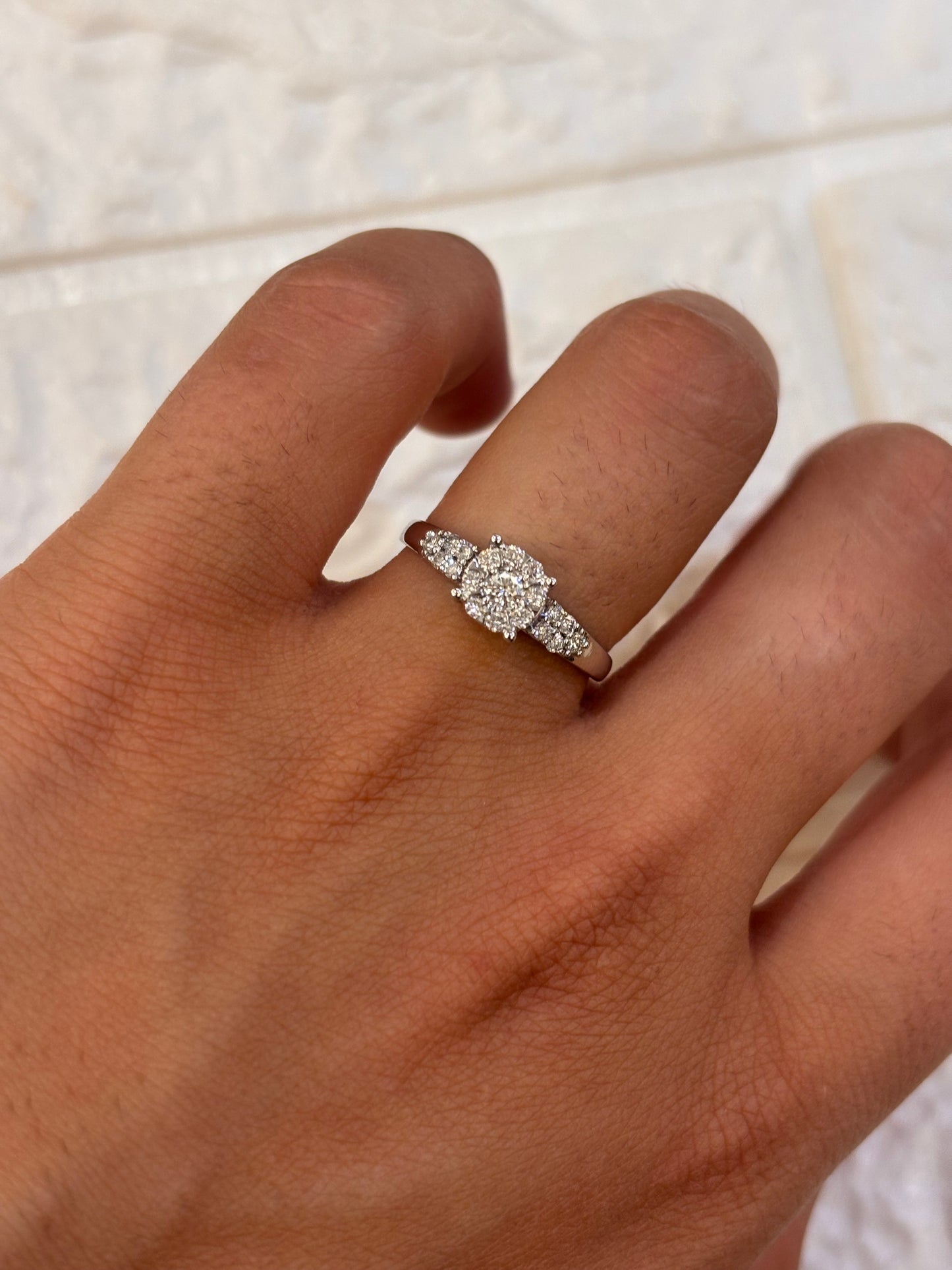 ANELLO IN ORO BIANCO CON PAVÉ DI DIAMANTI PROMESSE GIOIELLI FM17