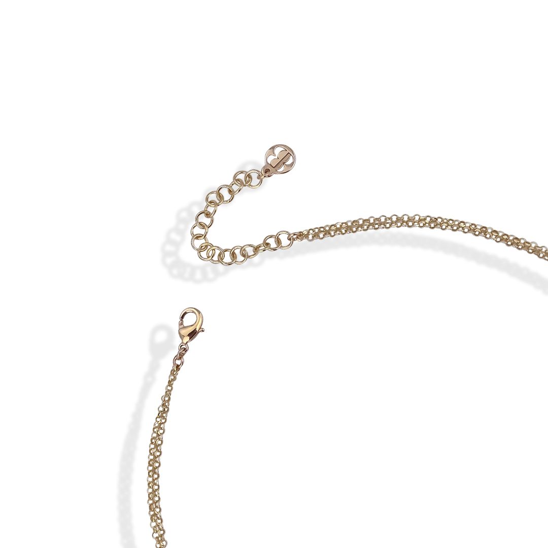Collana total gold con cristalli champagne e zirconi XGR263DC