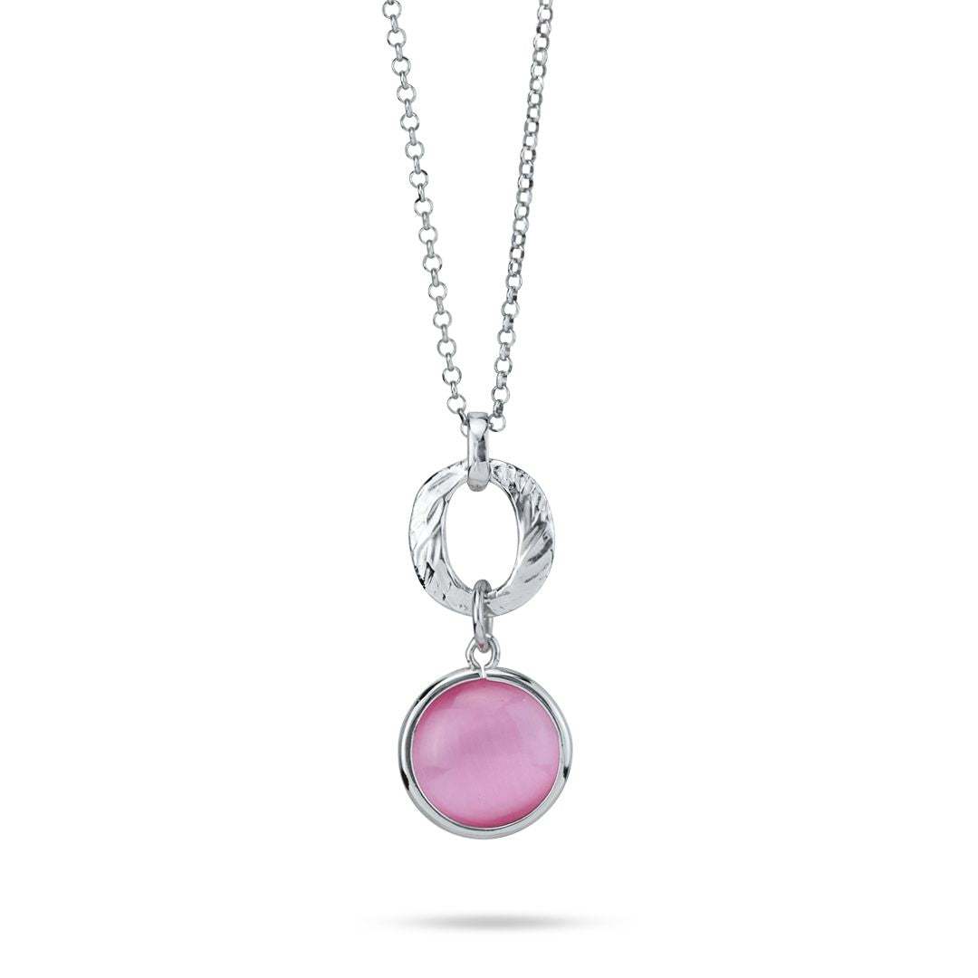 Collana con cristallo pendente di colore rosa XGR736R
