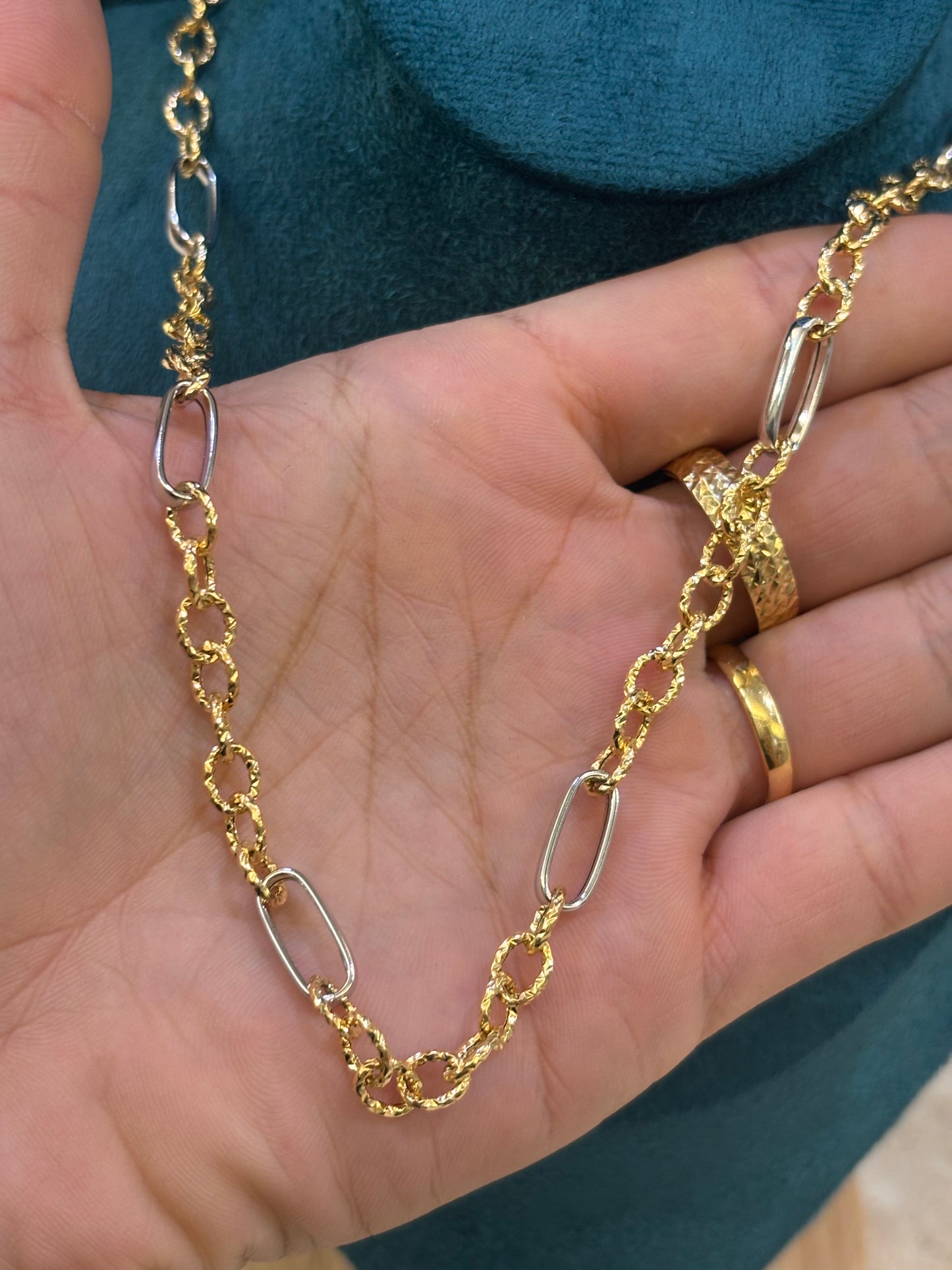 Collier Donna Oro Giallo e Bianco 18 Carati