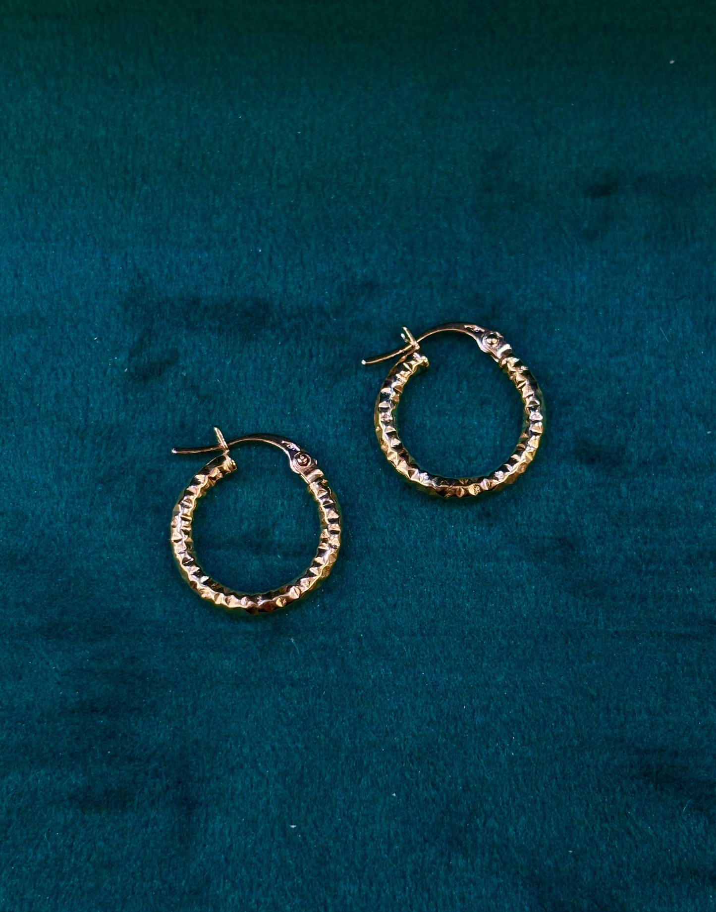 Orecchino Cerchio Diamantato Oro Giallo 18 Carati 1 cm