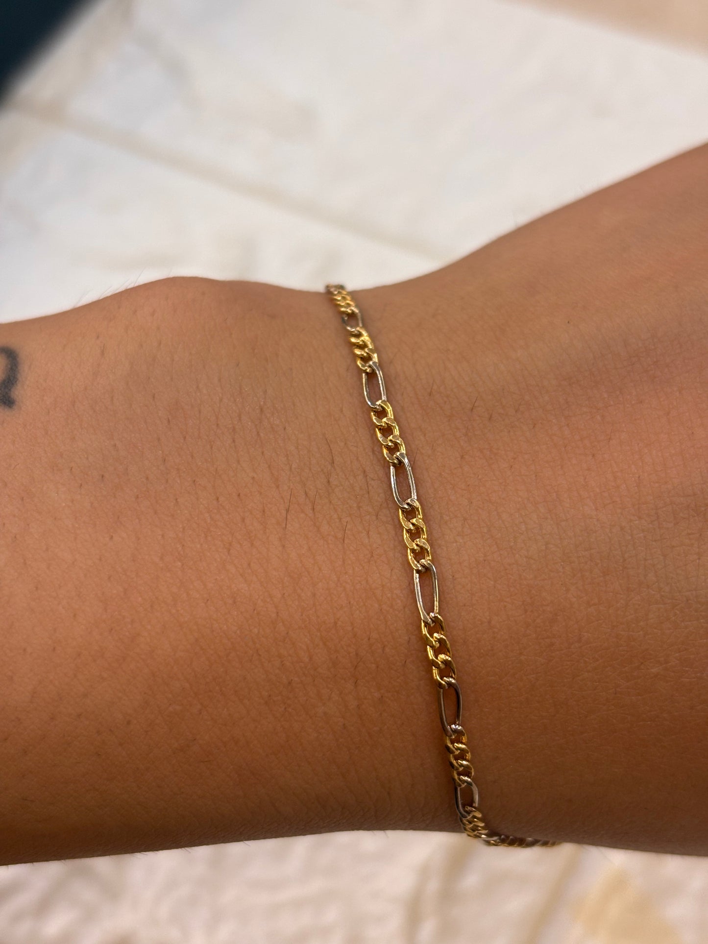Bracciale Uomo tre più uno Oro bianco e Giallo 18 Carati