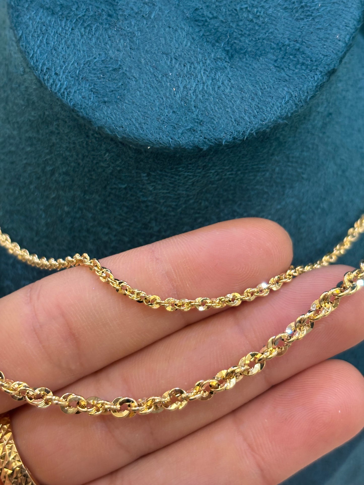 Collana Oro 18 Carati Corda Diamantata