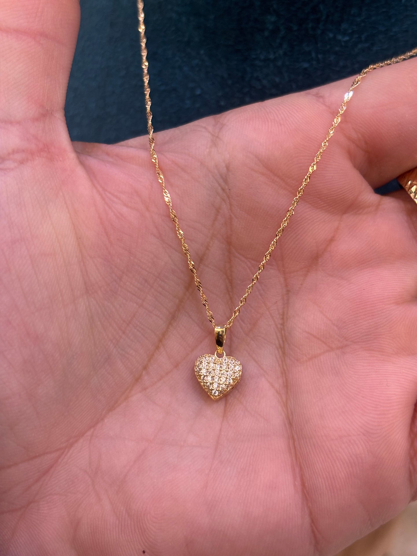 Collana Oro 18 Carati Cuore e Zirconi