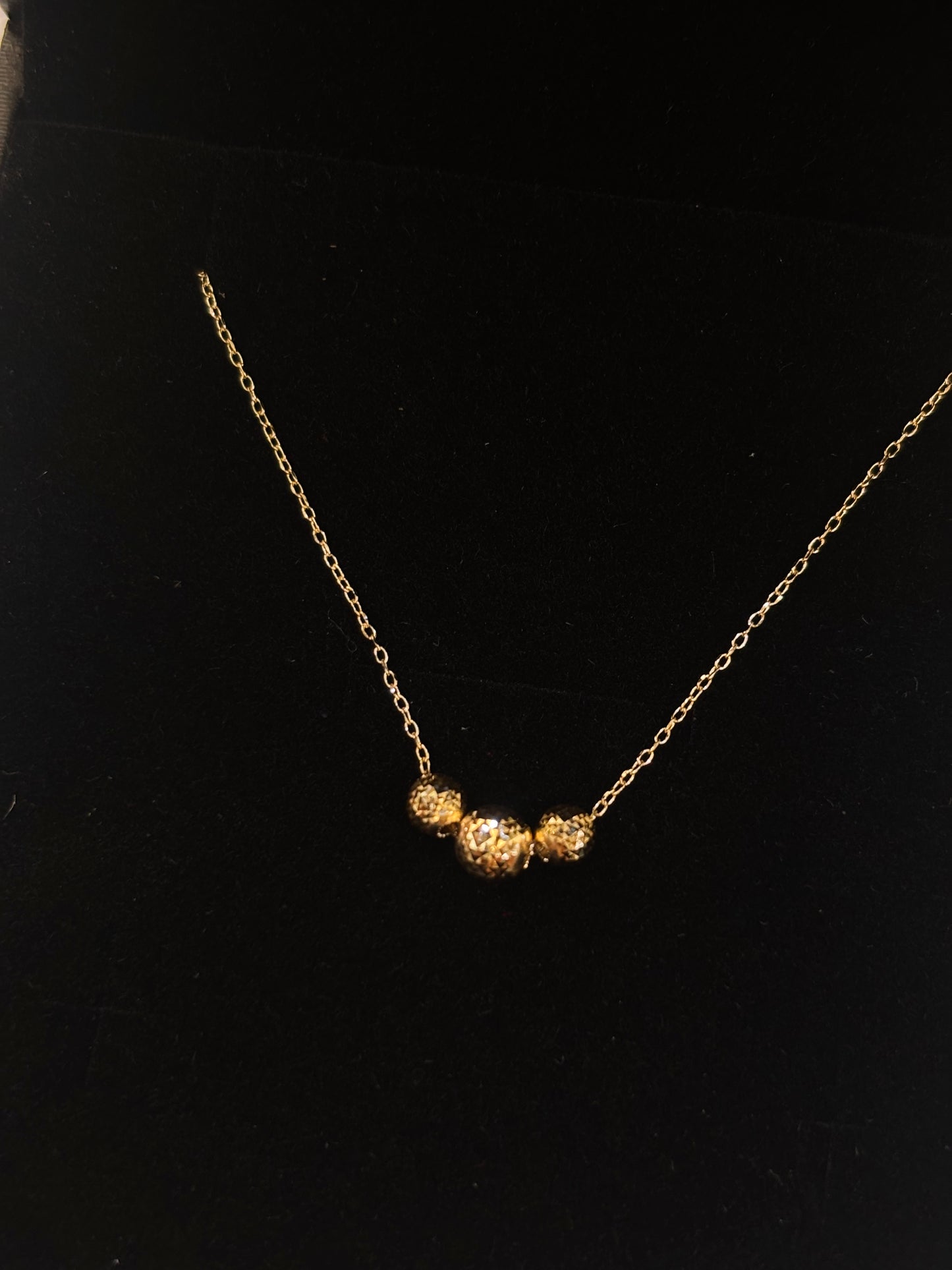Collana Oro Giallo Oro 18 Carati con palline Diamantate