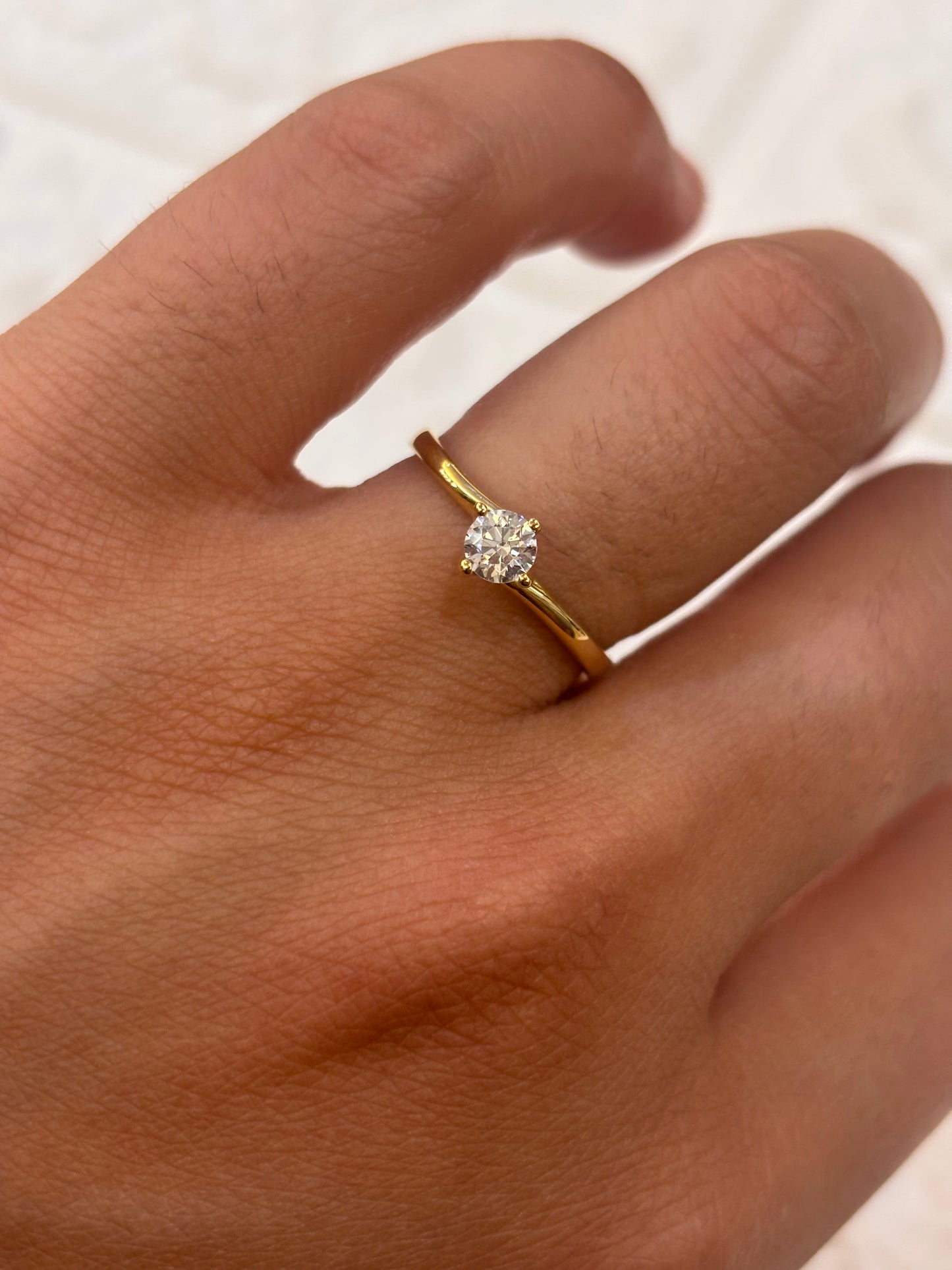Anello Solitario Oro Giallo 18 Carati