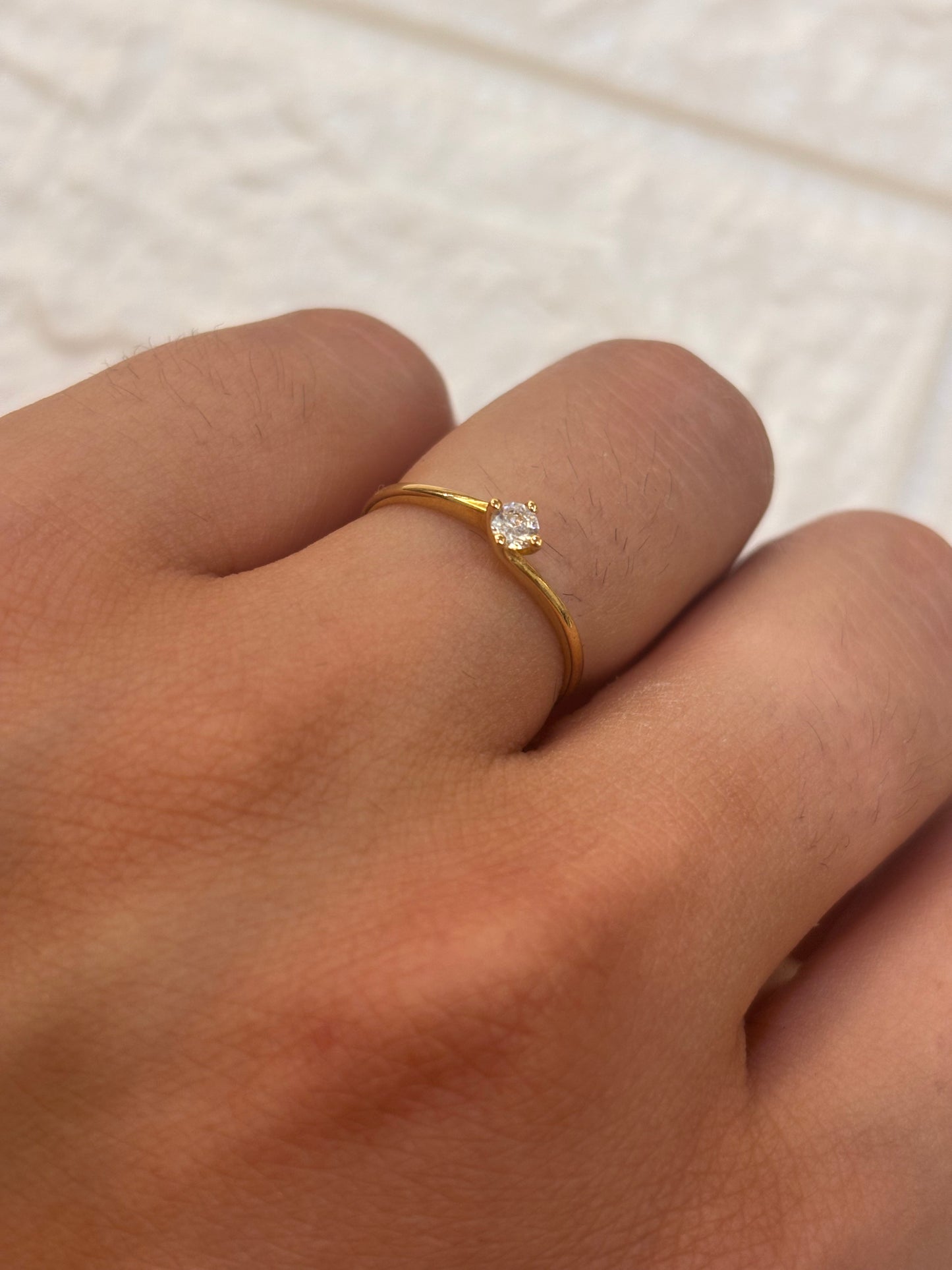 Anello Solitario Oro Giallo 18 Carati