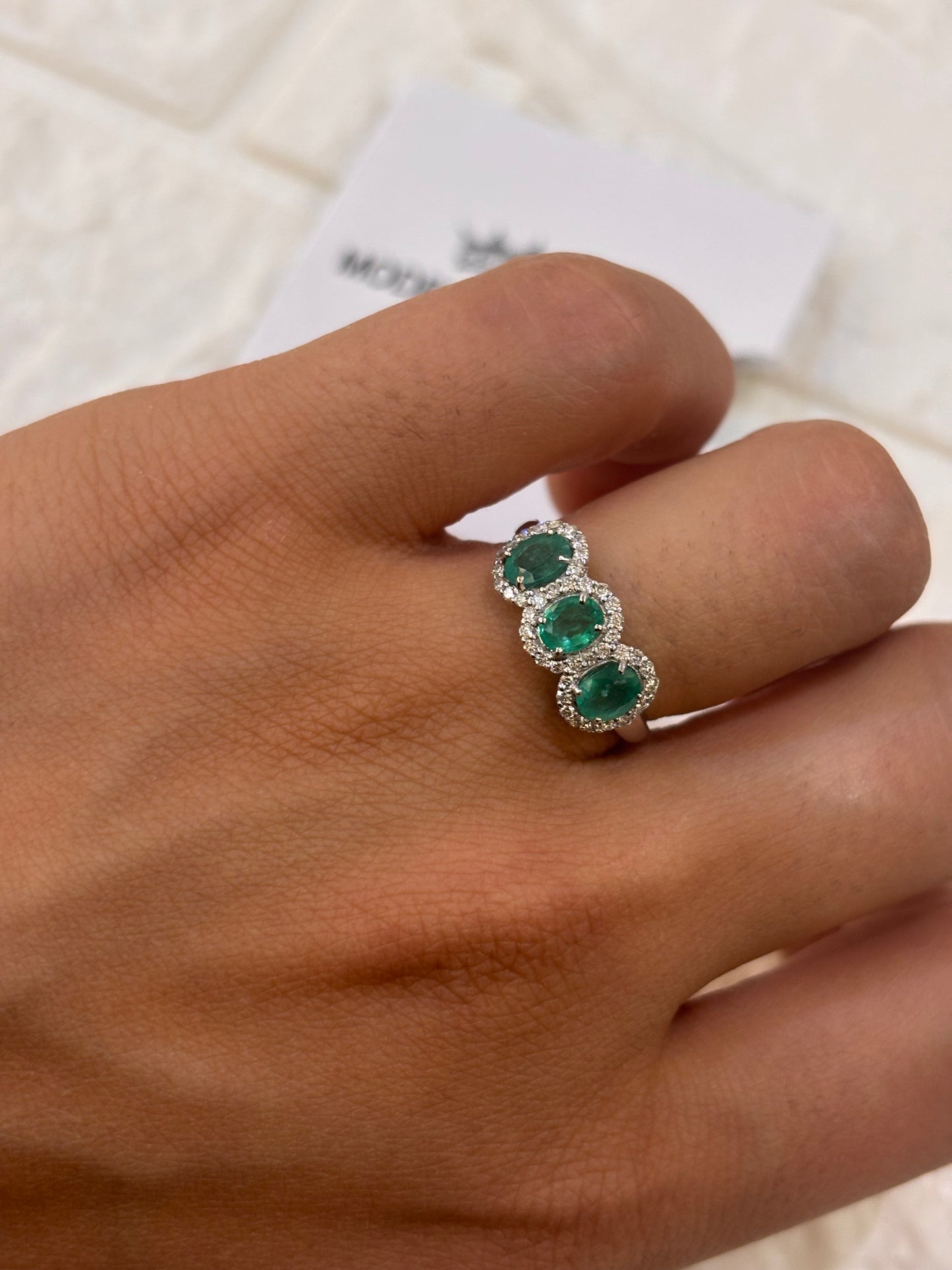 ANELLO TRILOGY MODENA GIOIELLI RUBINO SMERLADO E DIAMANTI