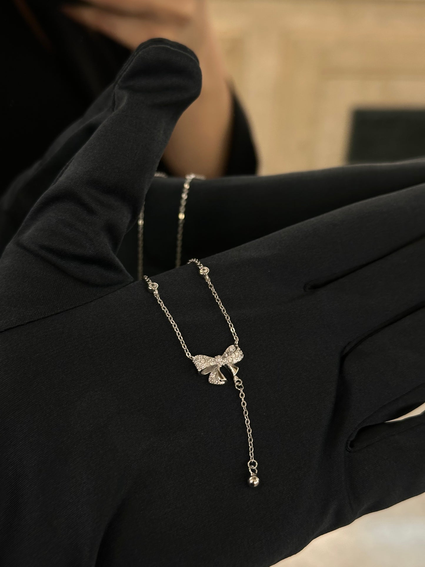 Collana Fiocco con Zirconi