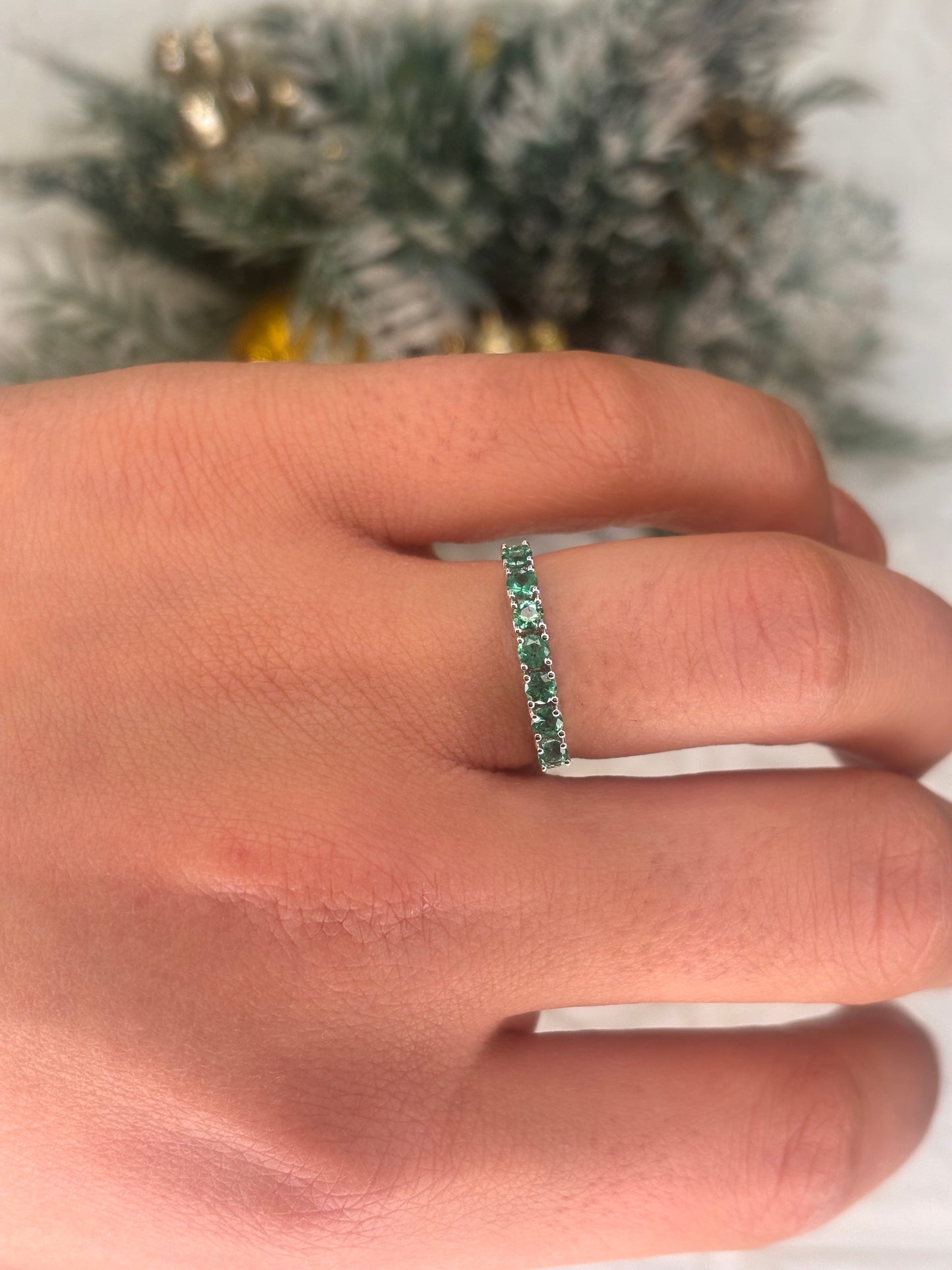 Anello Veretta 7 Pietre Oro 18K smeraldo rubino e zaffiro PROMESSE GIOIELLI