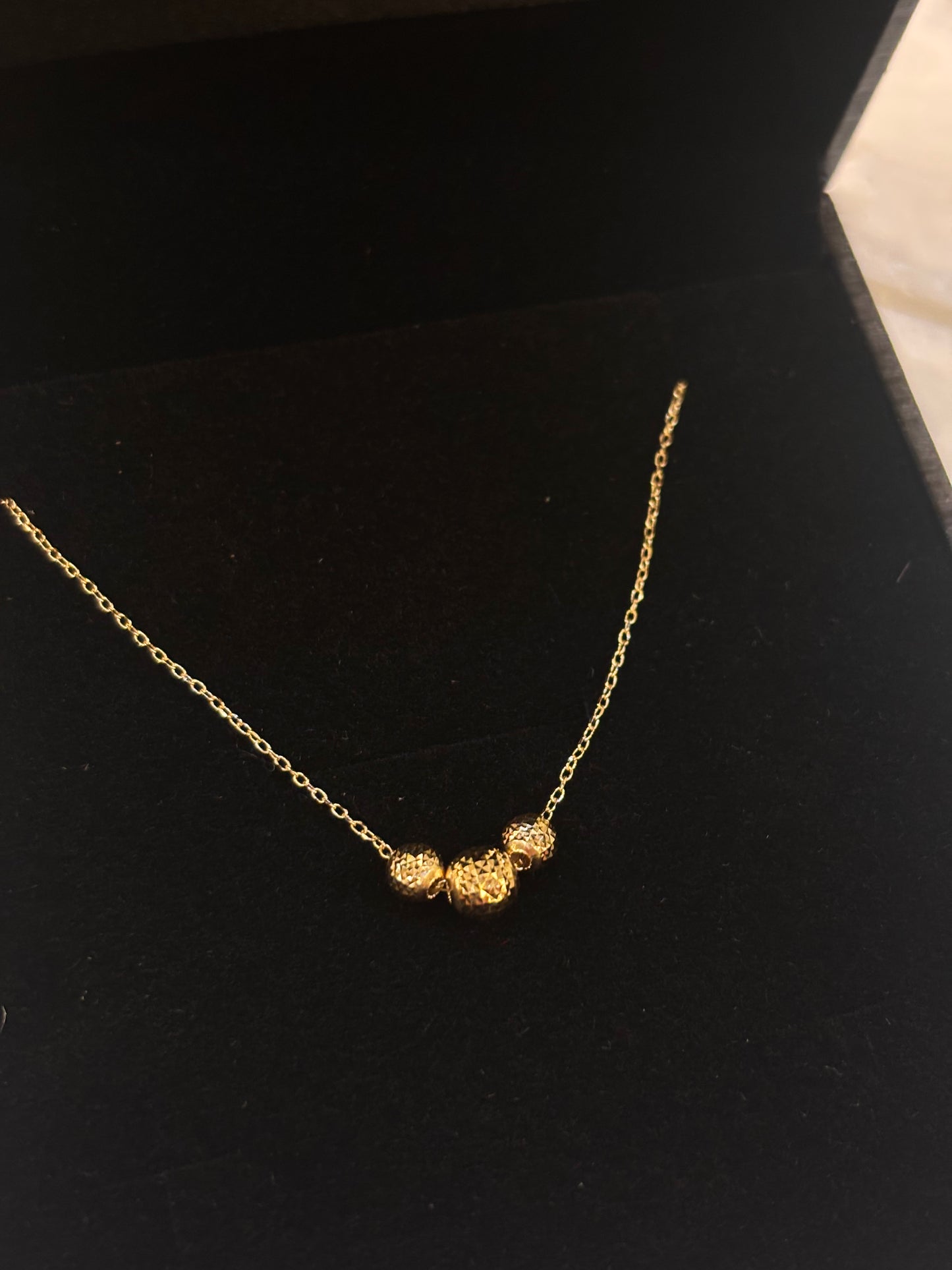 Collana Oro Giallo Oro 18 Carati con palline Diamantate