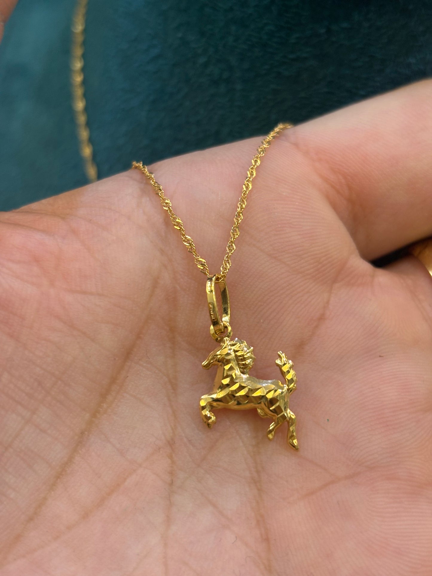 Collana Cavallo Oro Giallo 18 Carati