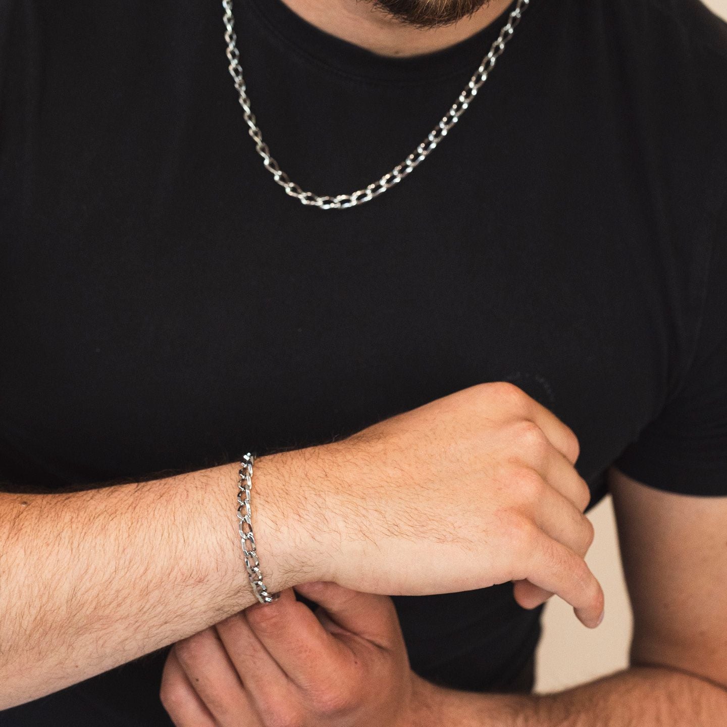 Collana uomo con catena a maglia marina grande AGR261