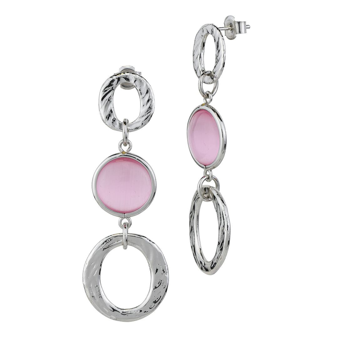Orecchini pendenti con cristalli rosa chiaro XOR756R