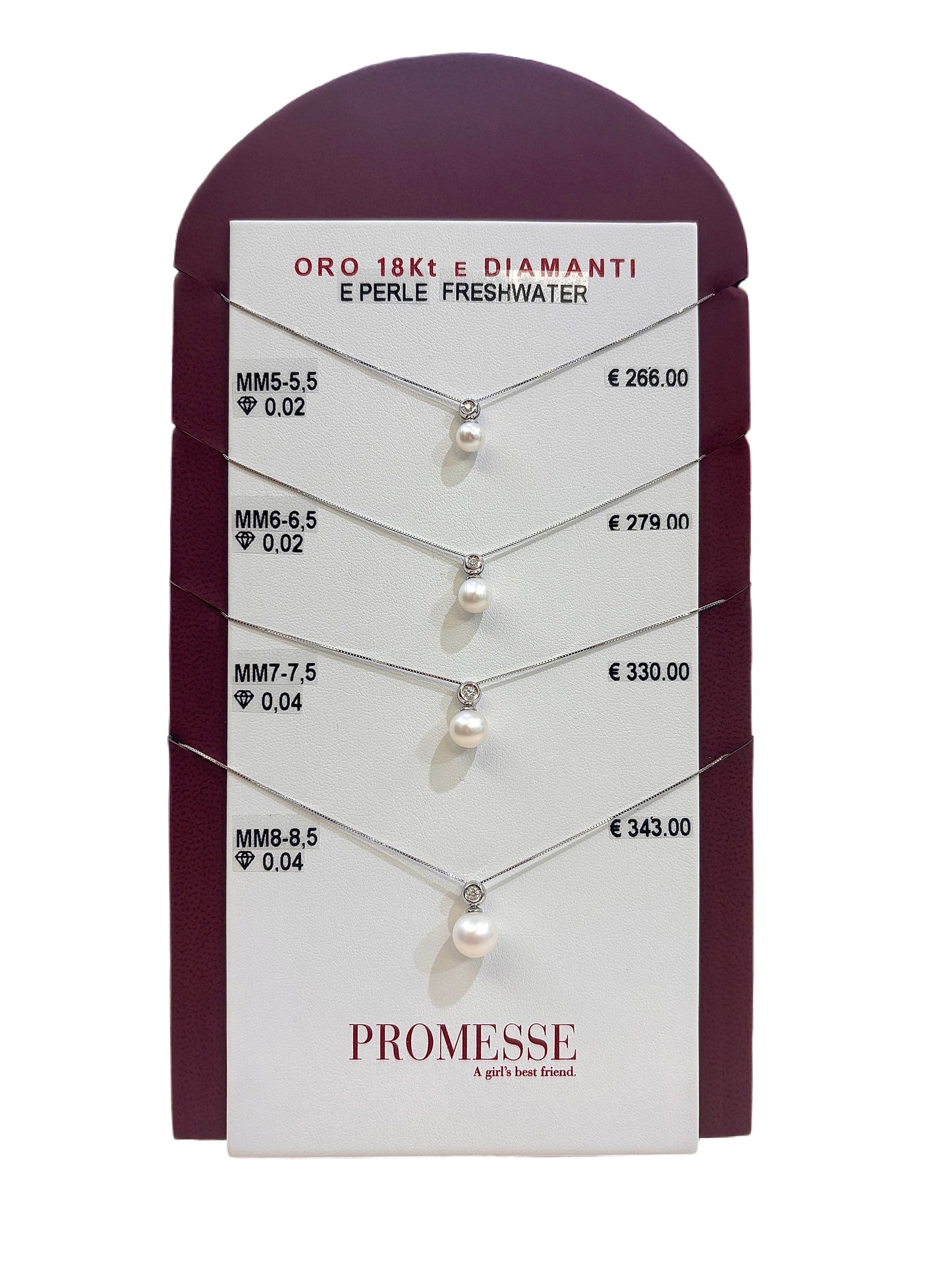 Collana in Oro Bianco con Diamante e Perla FreshWater