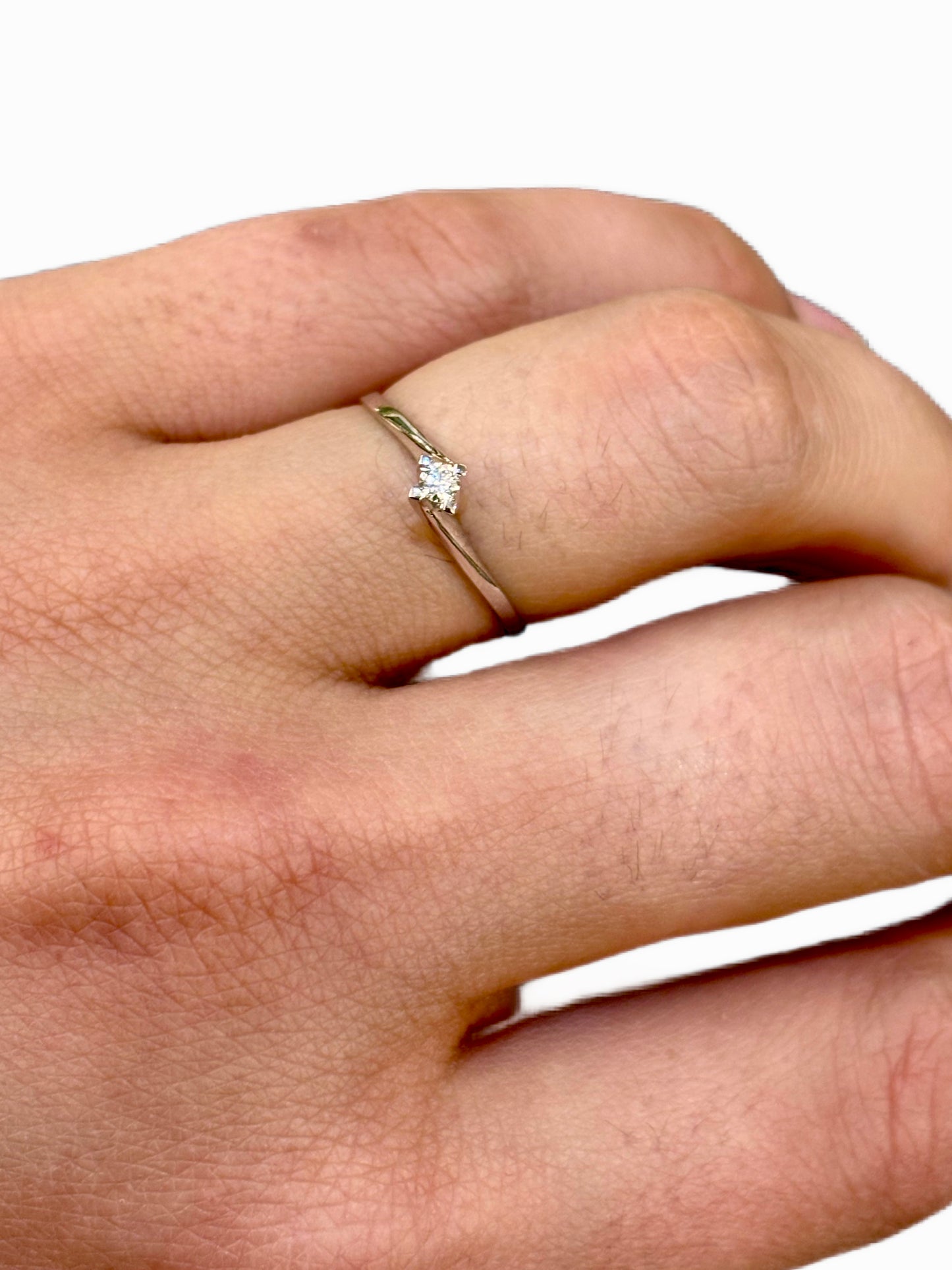 Anello Oro Bianco e Diamante 0,04 TH1504”