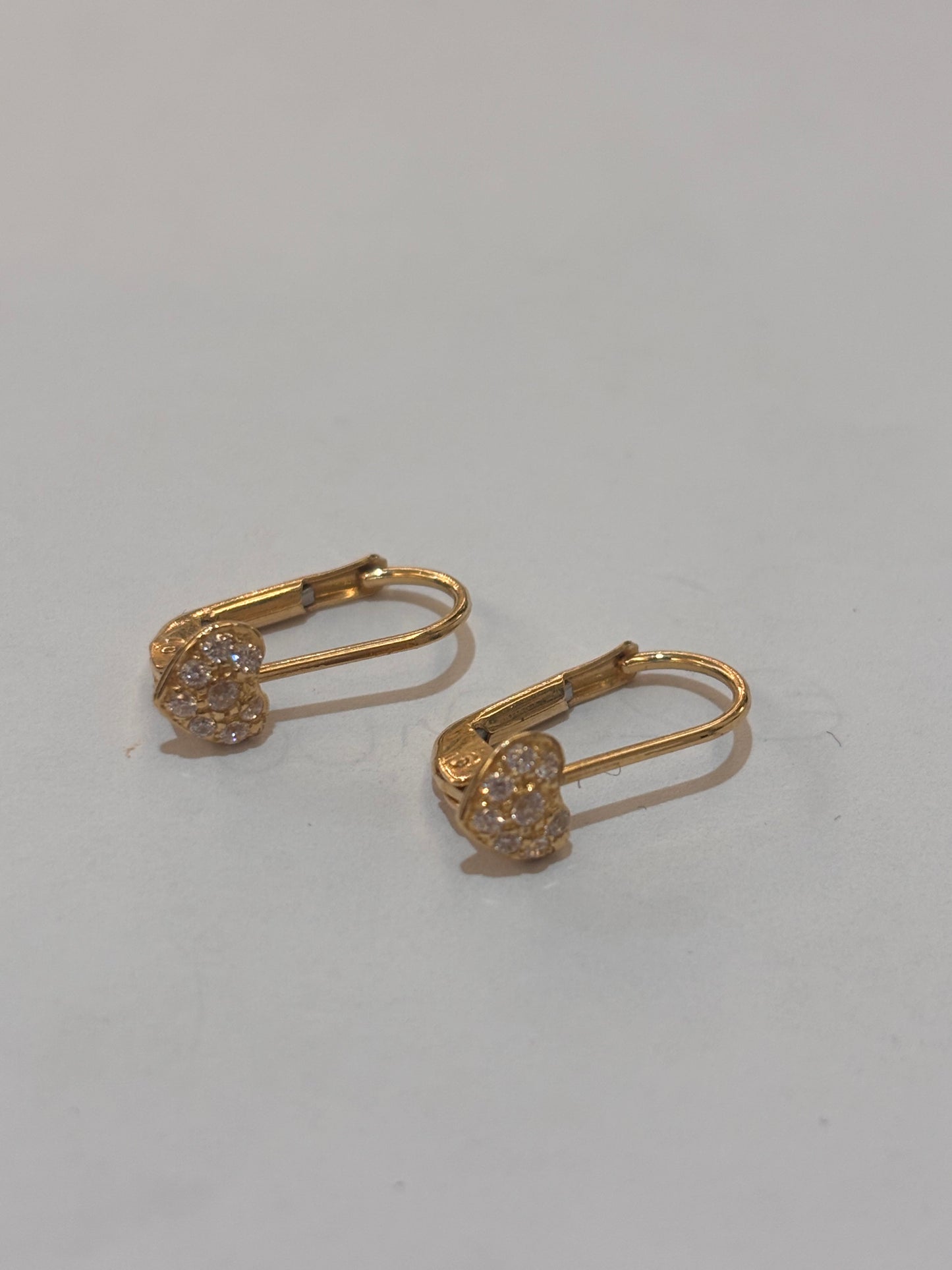 Orecchini Cuore Oro Giallo 18 Carati