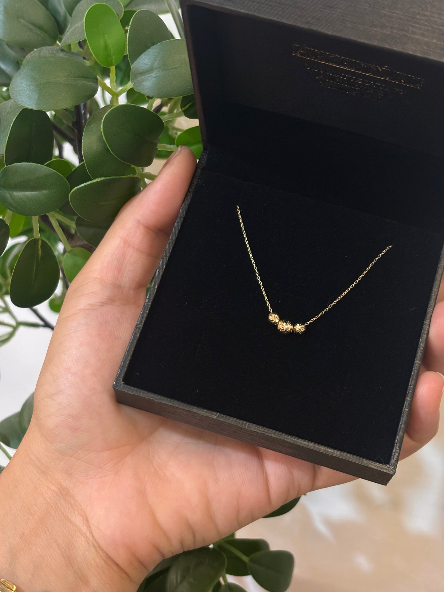 Collana Oro Giallo Oro 18 Carati con palline Diamantate