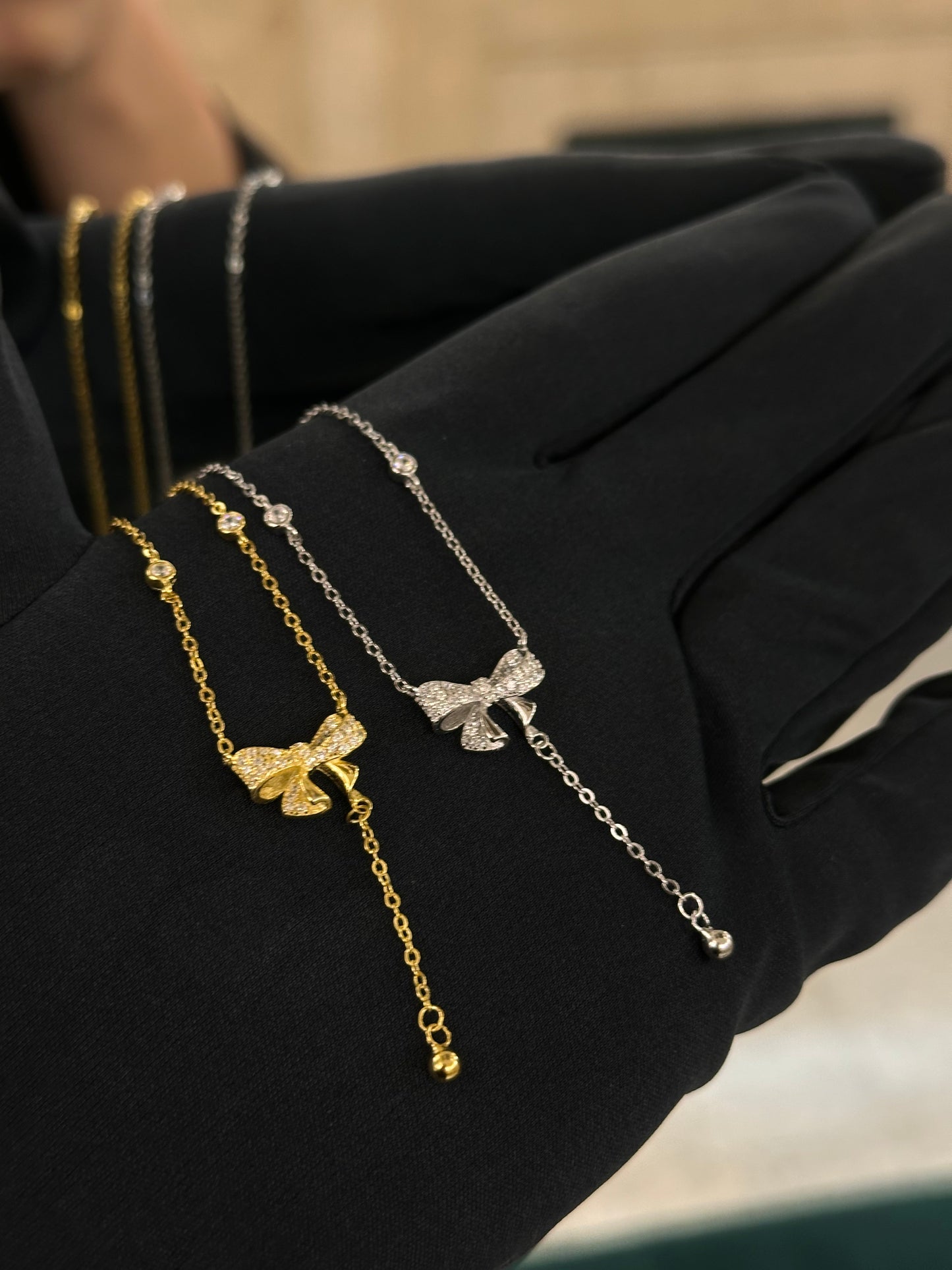 Collana Fiocco con Zirconi