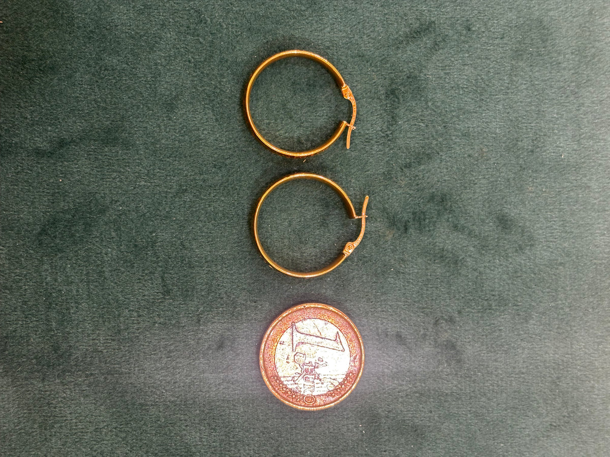 Orecchini Oro giallo cerchio Diamantato