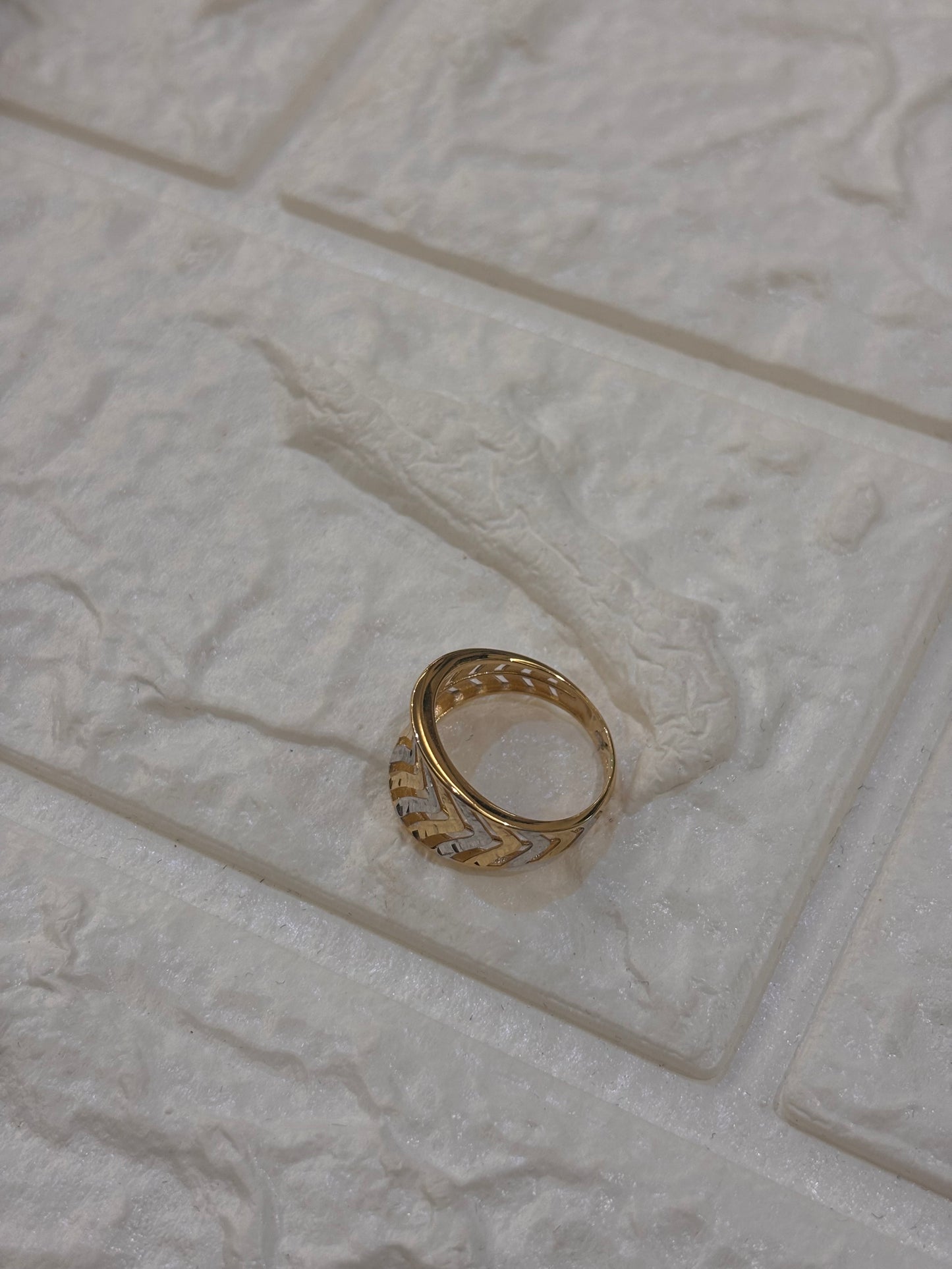 Anello Oro Giallo e Bianco 18 Carati