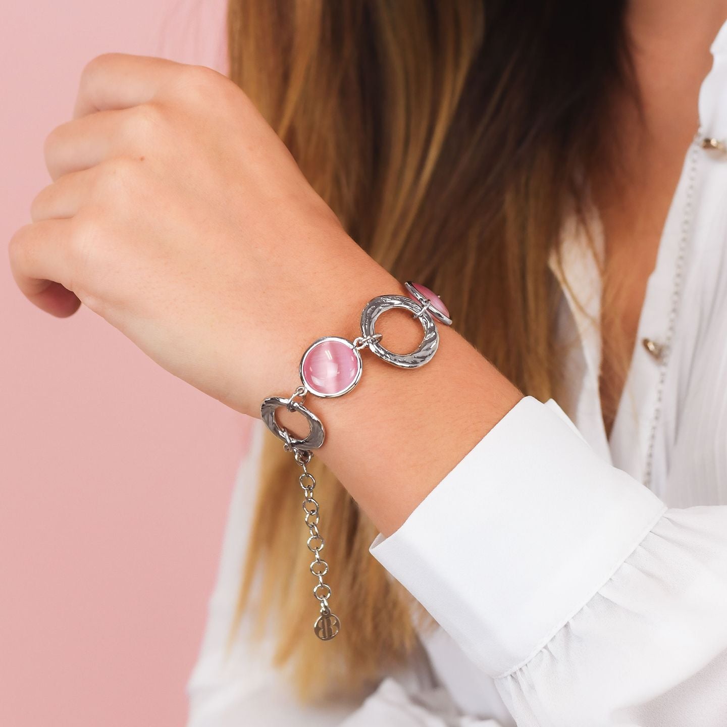 Bracciale con cristalli rosa XB1036R
