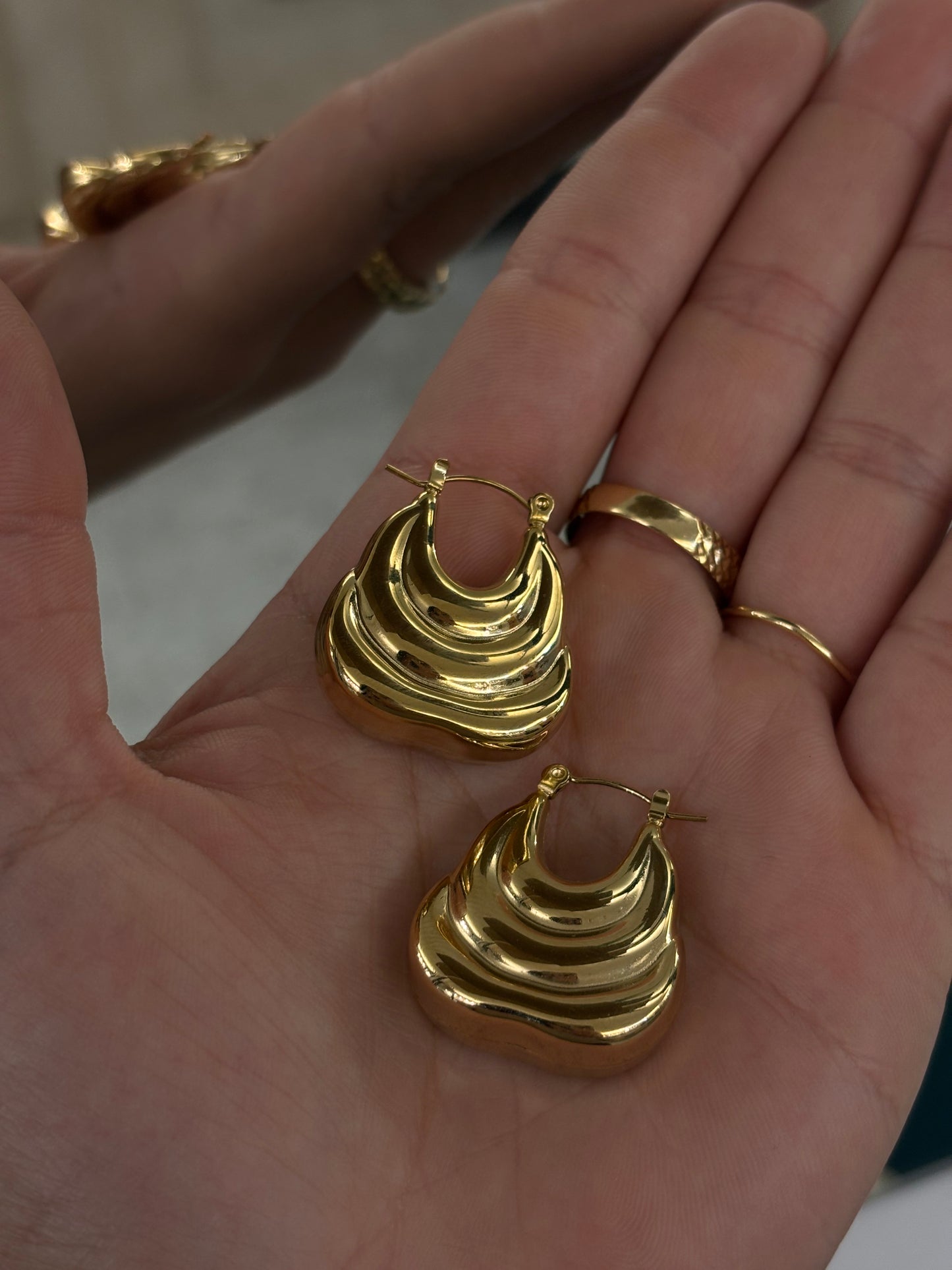 Orecchini Acciaio Gold