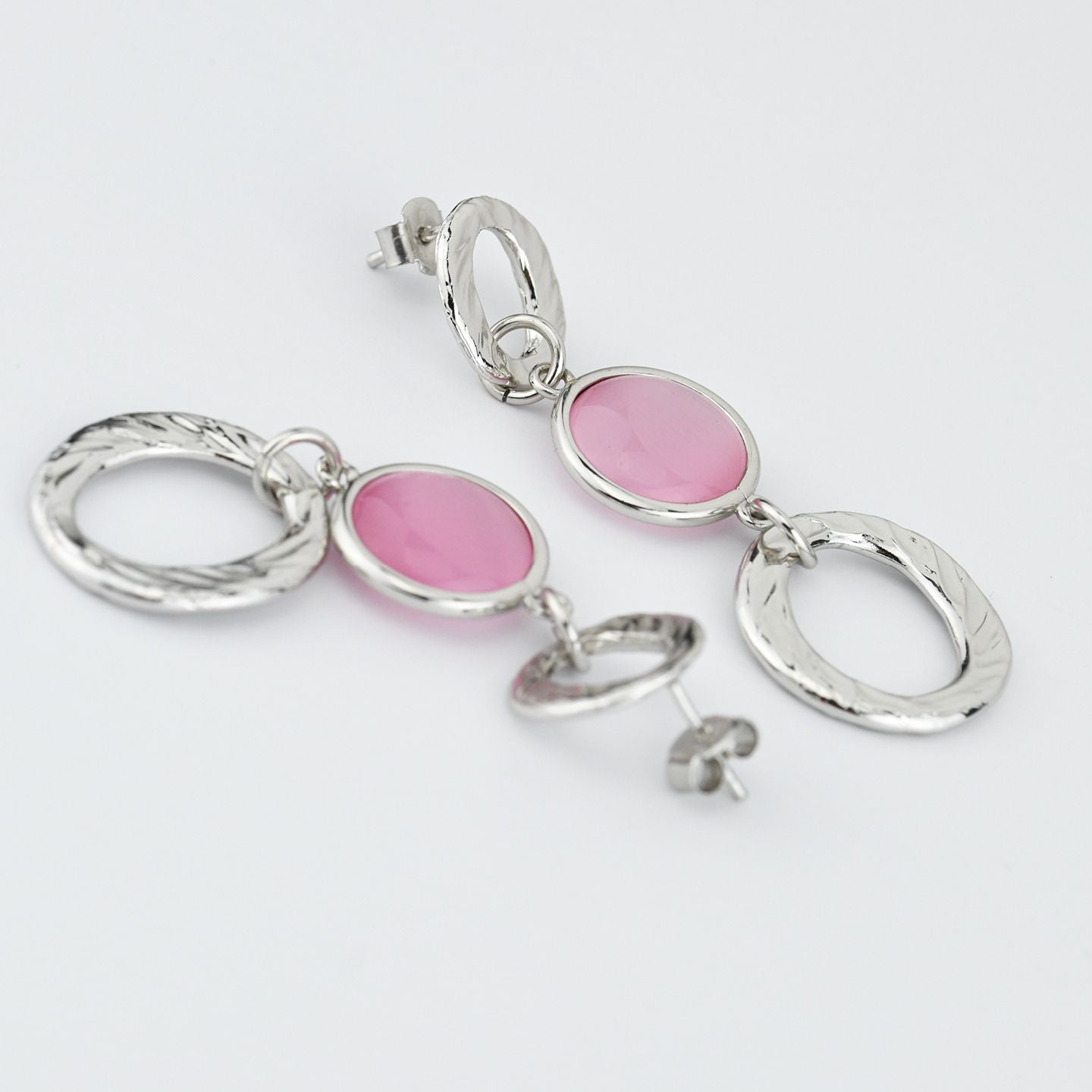 Orecchini pendenti con cristalli rosa chiaro XOR756R